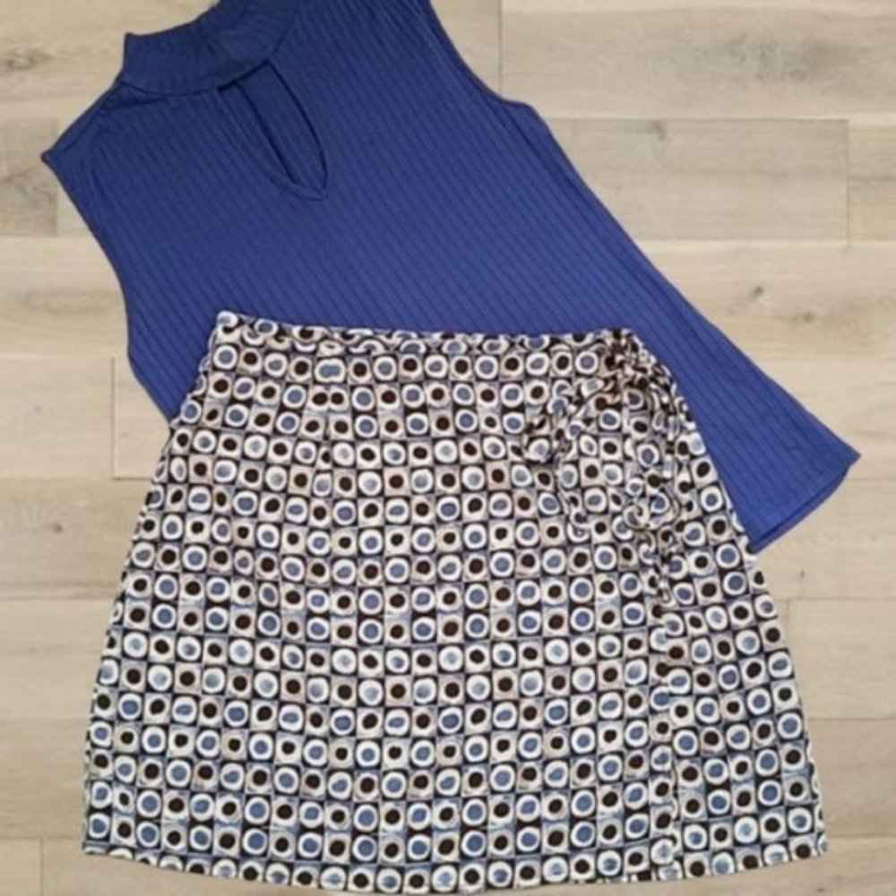 La Belle Vintage Juniors Abstract Wrap Skirt size 5